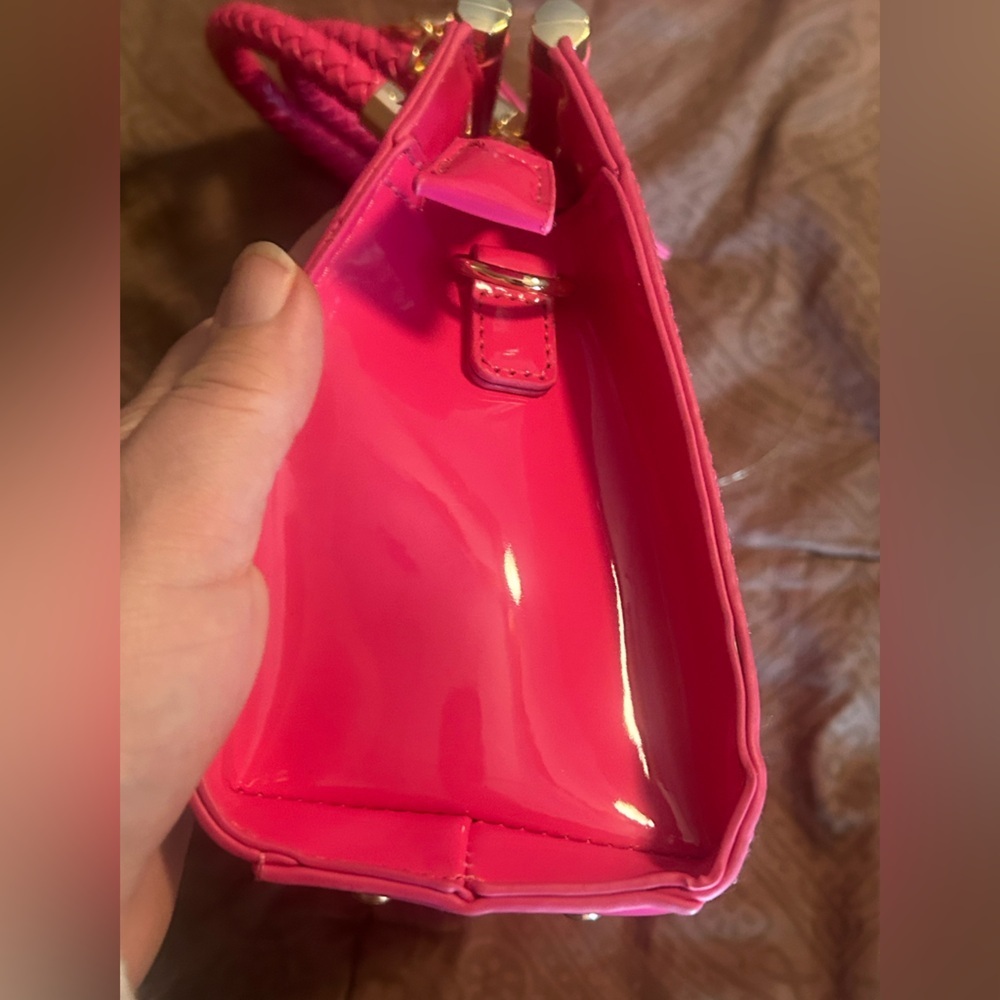 Bebe hot Pink cross body with Gold Accents - Picture 8 of 11